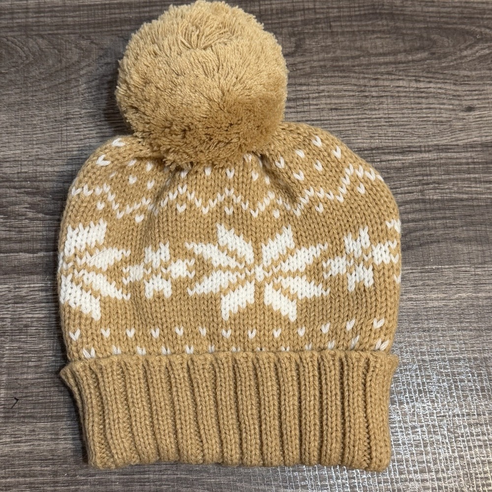 Baileys Irish Cream Embroidered Knit Beanie Hat Puff Ball Beige Toboggan Winter - Picture 4 of 7